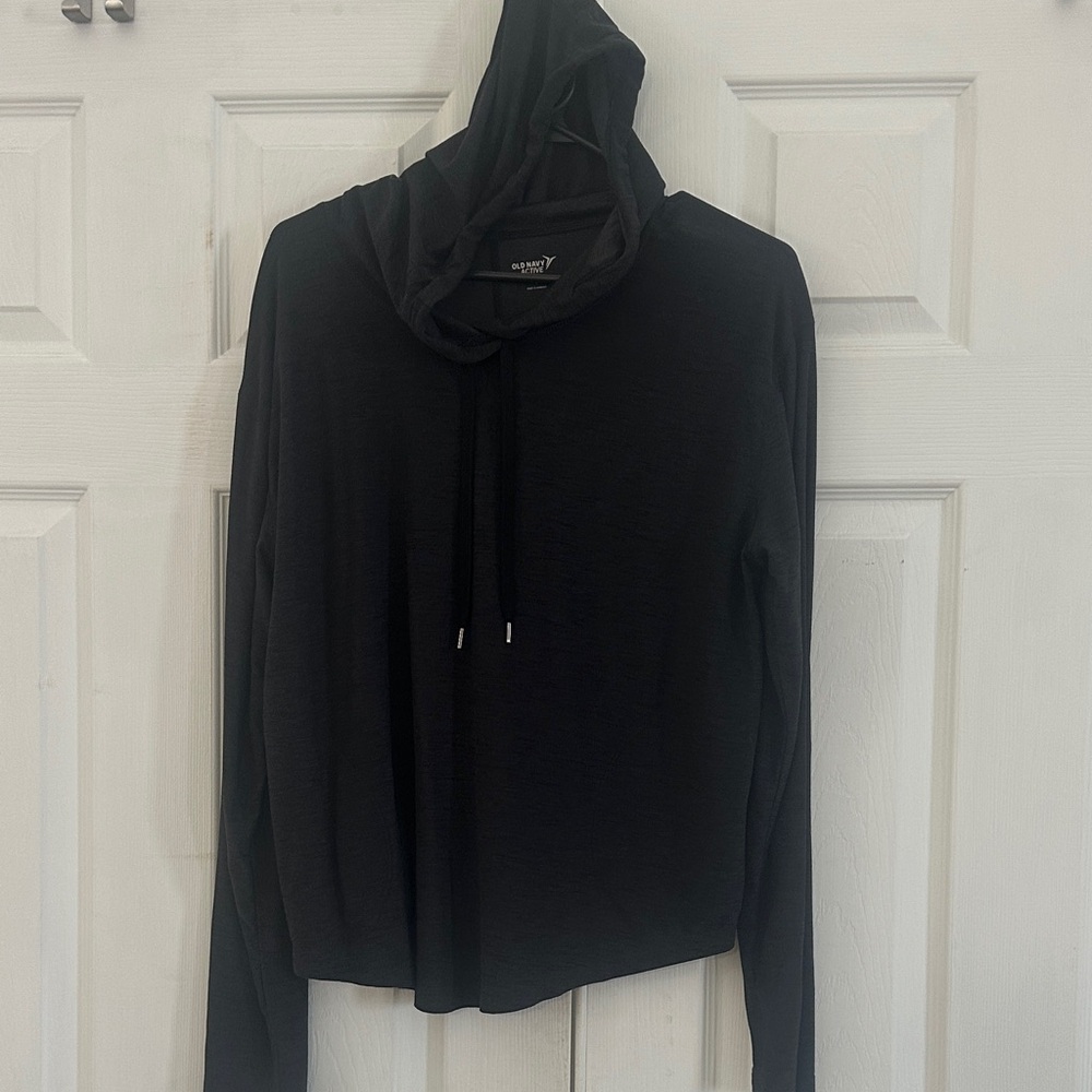 Old Navy Active Dark Gray/Black Hoodie Lightweight! Size Large